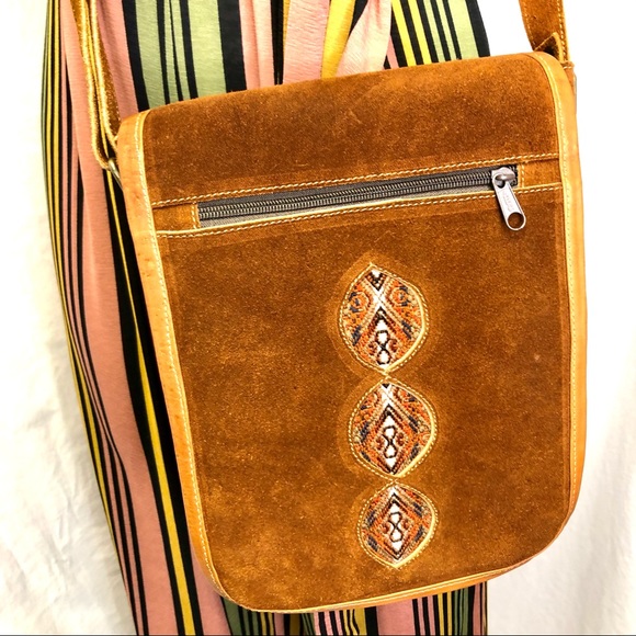 Handbags - Women Suede crossbody boho NWOT bag